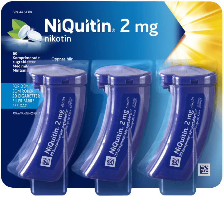 NiQuitin Komprimerad sugtablett 2mg Burk, 60(3x20) tabletter Niquitin