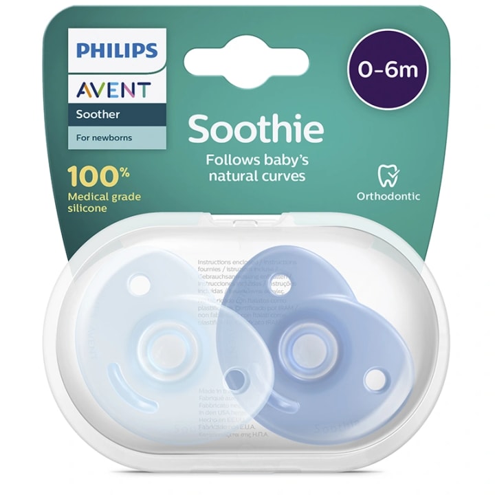 Philips Avent Soothie Napp för Nyfödda 0-6 mån Blå 2-pack Philips Avent