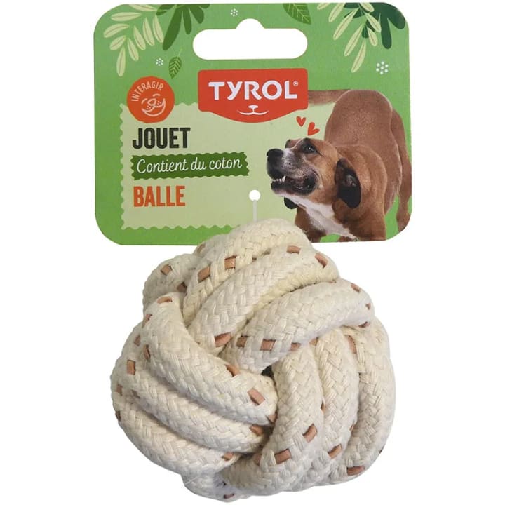 Tyrol Hundleksak Repboll Bomull 6,5 cm Tyrol