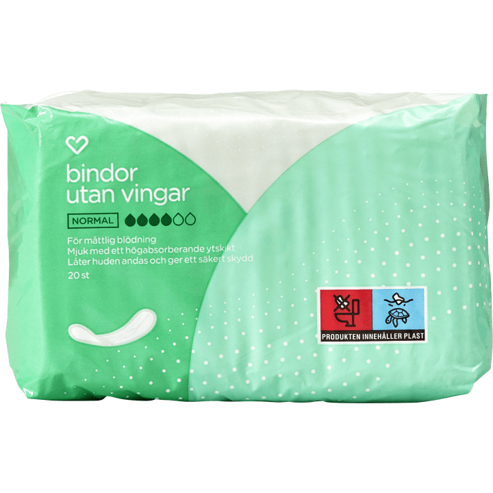 Hjärtats Bindor utan vingar Normal 20st Hjärtats