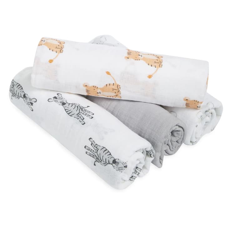 Aden+Anais Muslinfilt 112 x 112 cm Safari Babes 4-pack Aden+Anais