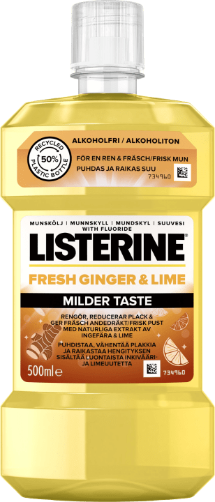 Listerine Milder Taste Fresh Ginger & Lime Munskölj 500 ml Listerine
