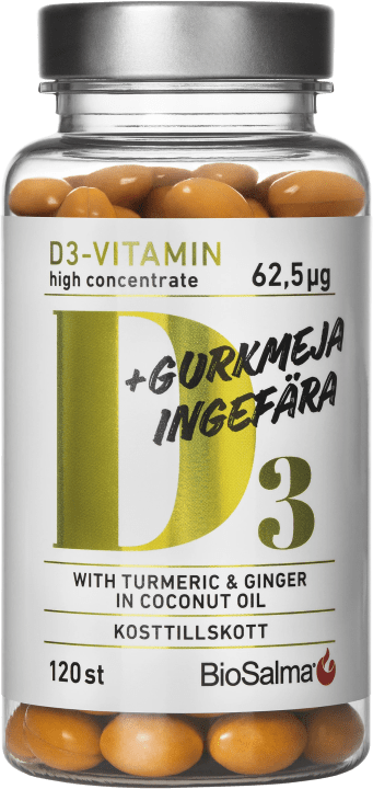 BioSalma D3 62,5 µg + Gurkmeja Ingefära 120 st kapslar BioSalma