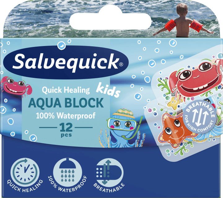 Salvequick Aqua Block Kids 12 st Salvequick