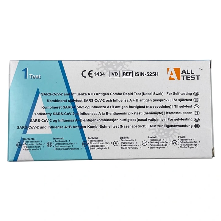 AllTest Kombinerat Självtest SARS-CoV-2 & Influensa A+B Antigen Näsprov 1-pack Alltest