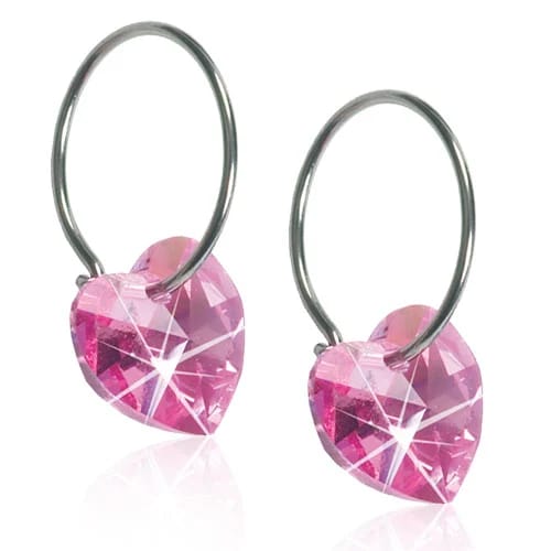 Blomdahl Örhängen Ring Heart Rose Blomdahl