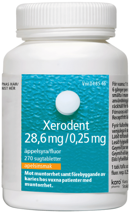 Xerodent sugtablett 28,6 mg/0,25 mg 270 st Xerodent