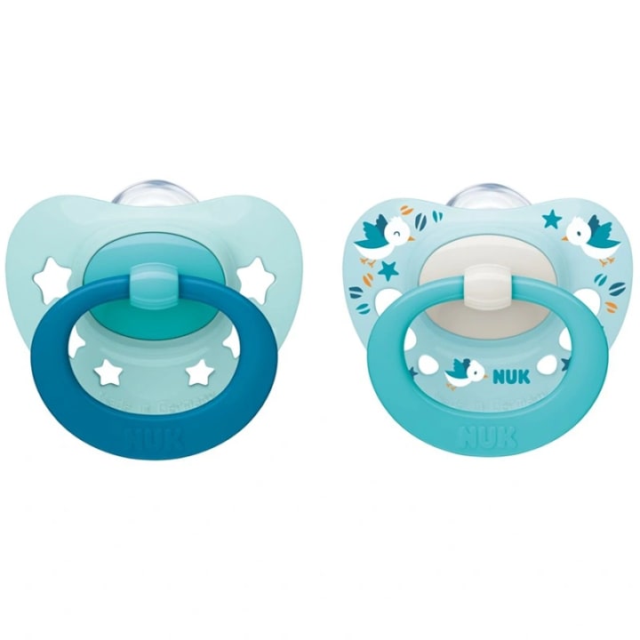NUK Signature Napp Silikon Light Blue/Mint 2-pack 0-6 mån Nuk