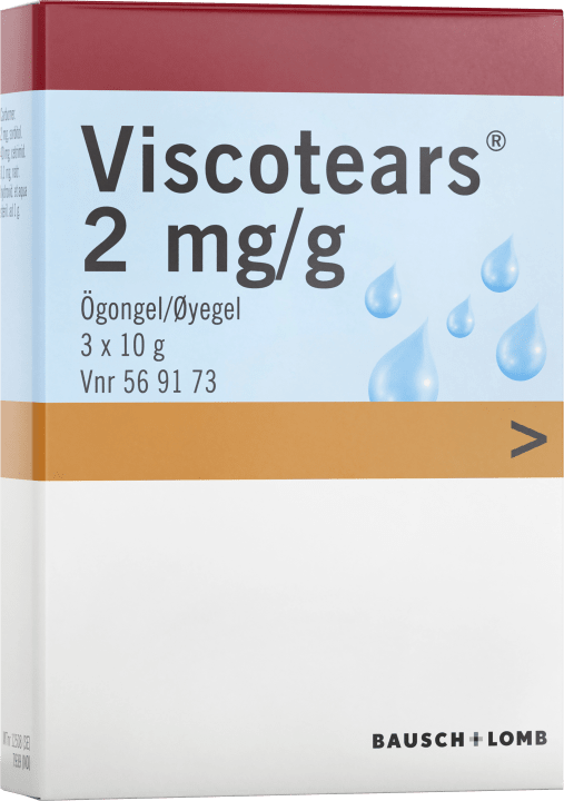 Viscotears ögongel 2 mg/g 3x10 g Viscotears