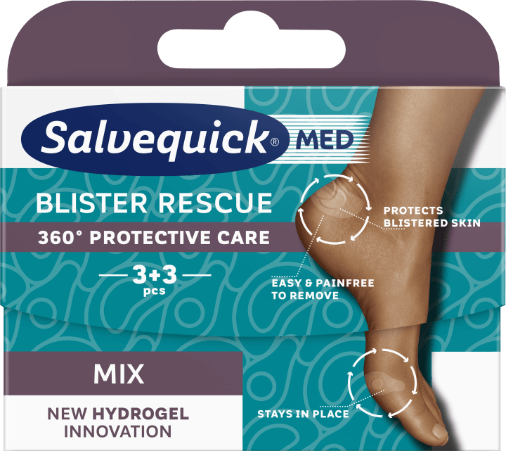 Salvequick MED Blister Rescue Mix skoskavsplåster 6 st Salvequick