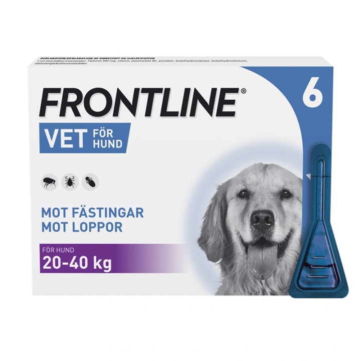 Frontline Vet. Spot-on lösning hund 20-40 kg 100 mg/ml 6 x 2,68 ml Frontline