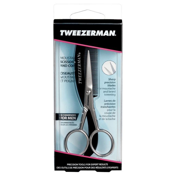 Tweezerman Moustache Scissors With Comb Tweezerman