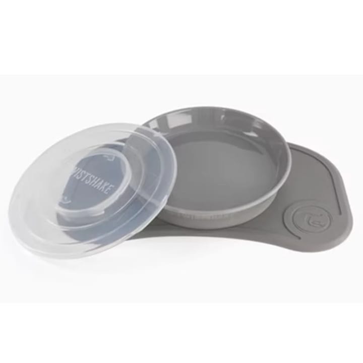 Twistshake Click-Mat Mini + Plate Pastel Grey Twistshake