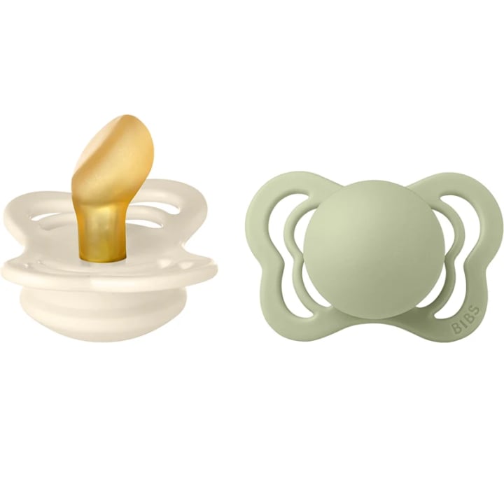 BIBS Couture Latex Ivory/Sage 2-pack Size 1 Bibs