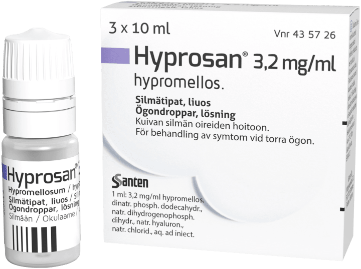Hyprosan ögondroppar lösning 3,2 mg/ml 3x10 ml Hyprosan