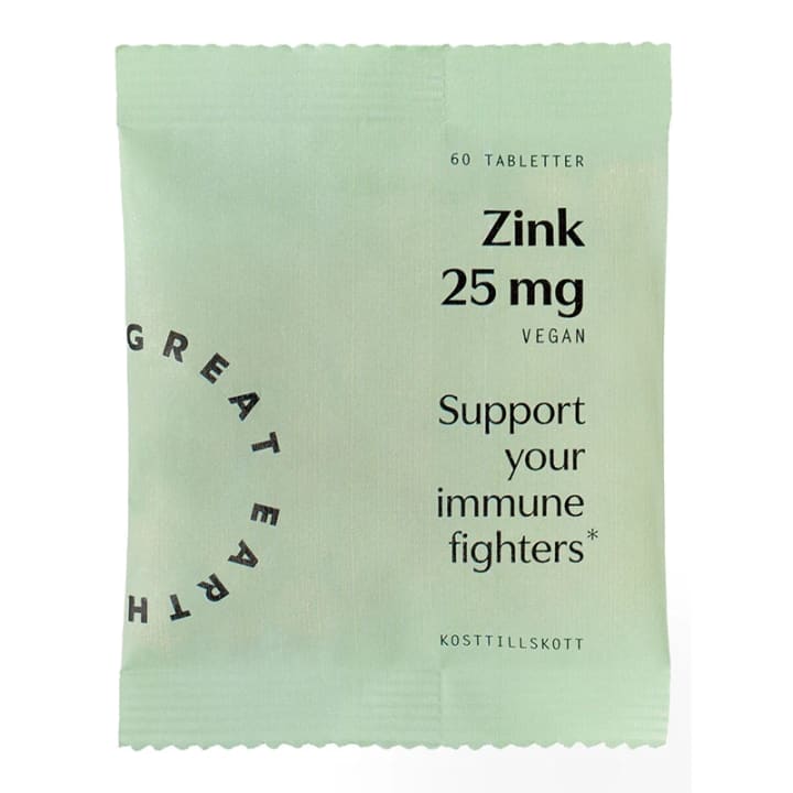 Great Earth Zink 25 mg Refill 60 Tabletter Great Earth