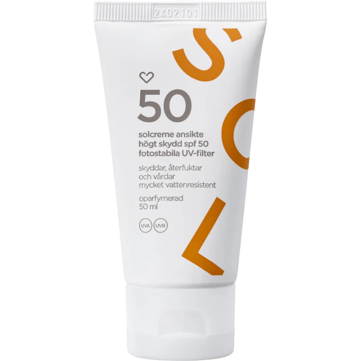 Hjärtats Solkräm Ansikte Oparfymerad SPF50 50 ml Hjärtats