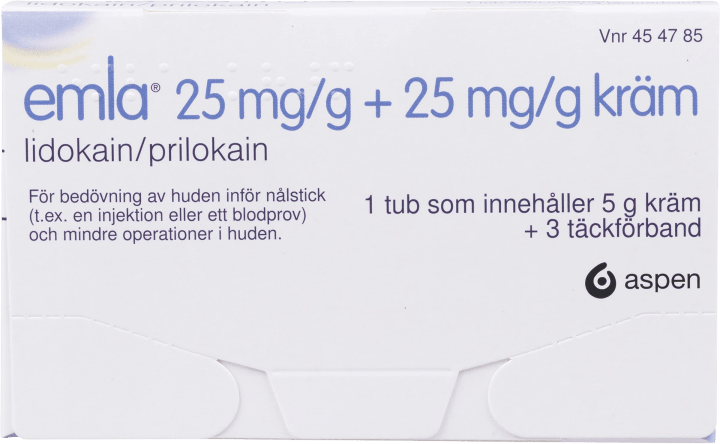 Emla kräm tub 25 mg/g+25 mg/g 5 g Emla