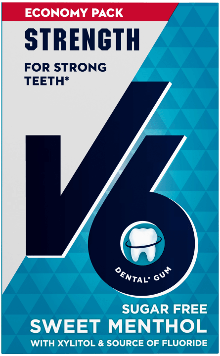 V6 Strenght Sweet Menthol tuggummi 70 g V6