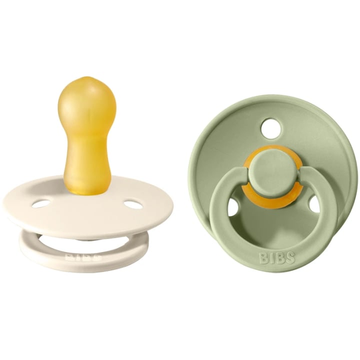 BIBS Colour Latex Size 2 Ivory/Sage 2-pack Bibs
