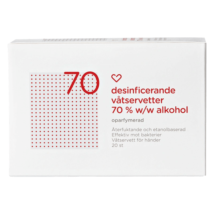Hjärtats desinficerande våtservetter 70% oparf 20 st Hjärtats