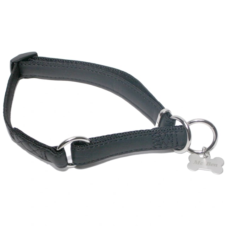 McBen Halvstryp Skinnimitation Ställbart Svart 20 mm/35-50 cm McBen