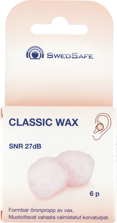 SwedSafe Klassik Vax Öronpropp 6 par SwedSafe