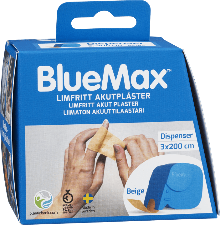 BlueMax-II Dispenser Limfritt Akutplåster 3cmx200cm 1st BlueMax