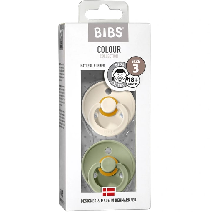 BIBS Colour Latex Size 3 Ivory/Sage 2-pack Bibs