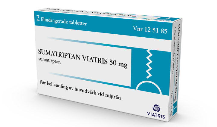 Sumatriptan Viatris 50 mg 2 tabletter Mylan