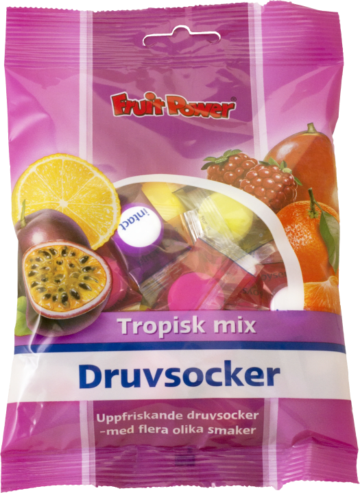 FruitPower Druvsocker Tropisk Mix Tablett 75 g FruitPower