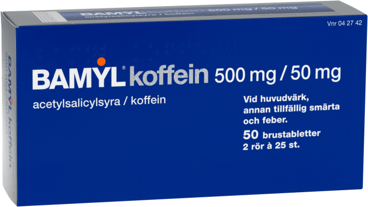Bamyl koffein brustablett 500 mg/50 mg 2 x 25 st Bamyl