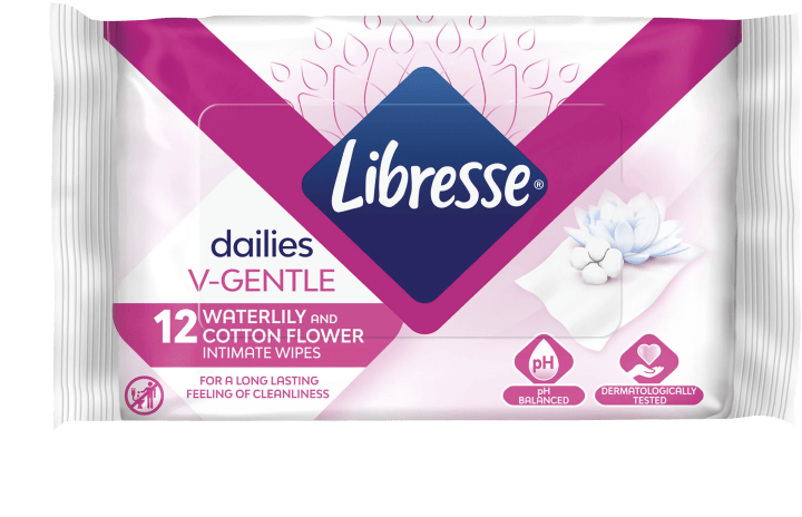 Libresse Dailies V-gentle intimservetter Näckros & Bomullsblomma 12-pack Libresse