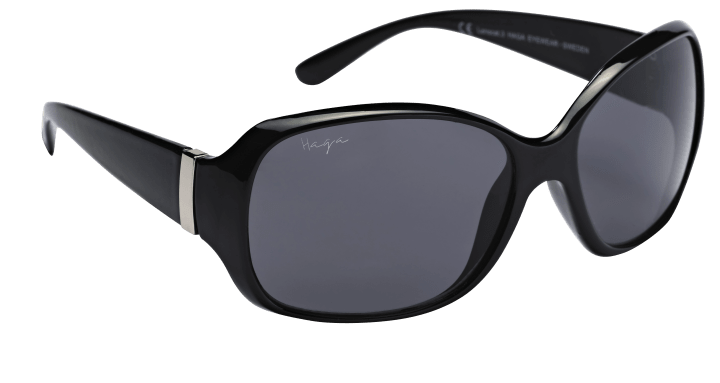 Haga Eyewear Solglas Siena Polarized Shiny Black-Grey Lens Haga Eyewear