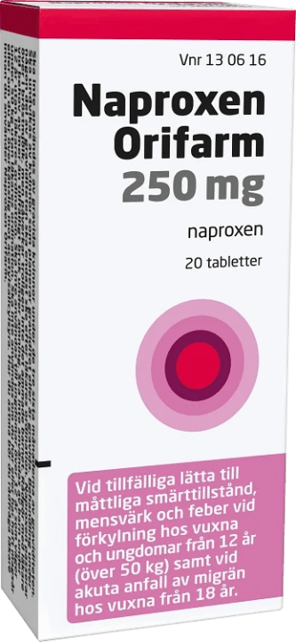 Naproxen Orifarm tablett 250 mg 20 st Orifarm