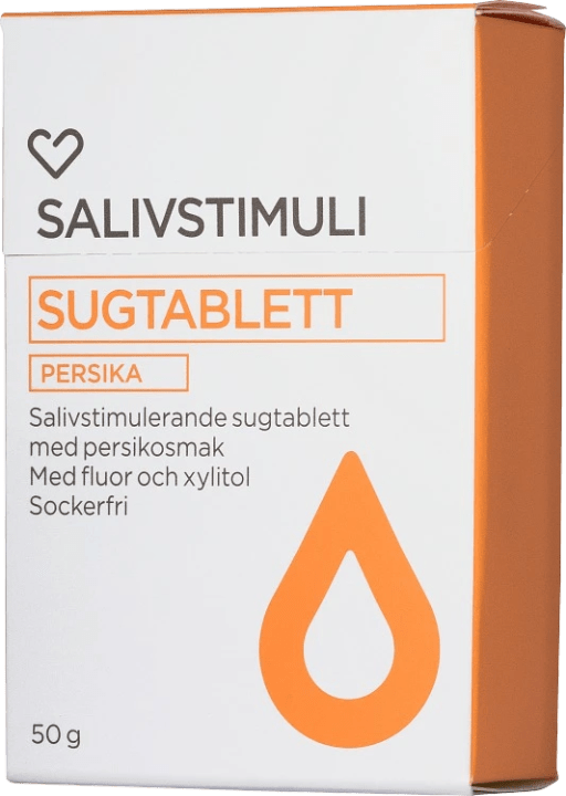 Hjärtats salivstimulerande sugtablett persika 50 g Hjärtats