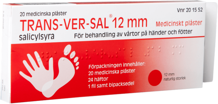 Trans-Ver-Sal 12 mm medicinskt plåster 20 st Trans-ver-sal