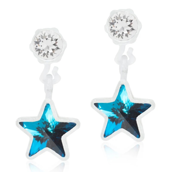 Blomdahl Örhängen Pendant Star Crystal/Aquamarine Blomdahl