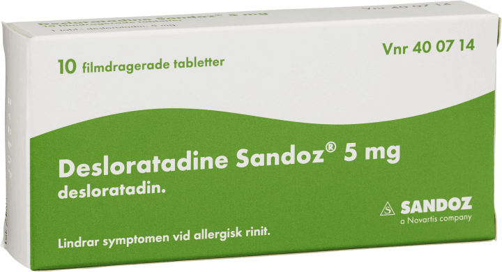Desloratadine Sandoz filmdragerad tablett 5 mg 10 st Sandoz