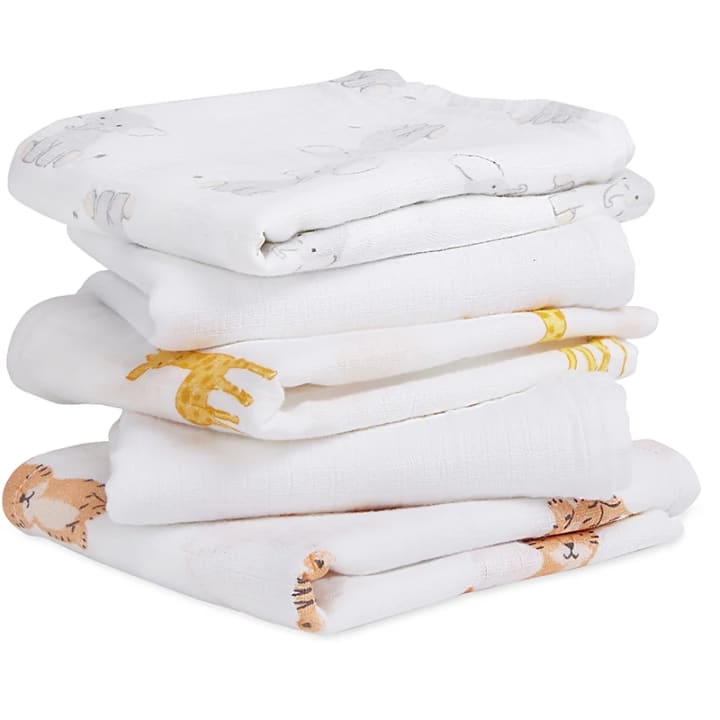 Aden+Anais Muslinfilt 60 x 60 cm Safari Babes 5-pack Aden+Anais