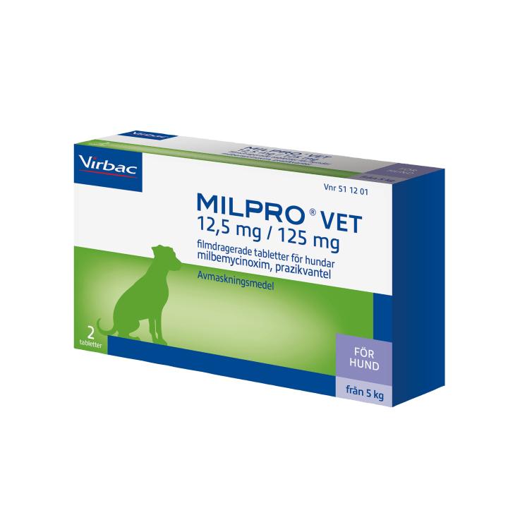 Milpro Vet för Hund 12,5 mg / 125 mg, 2 tabletter Milpro Vet
