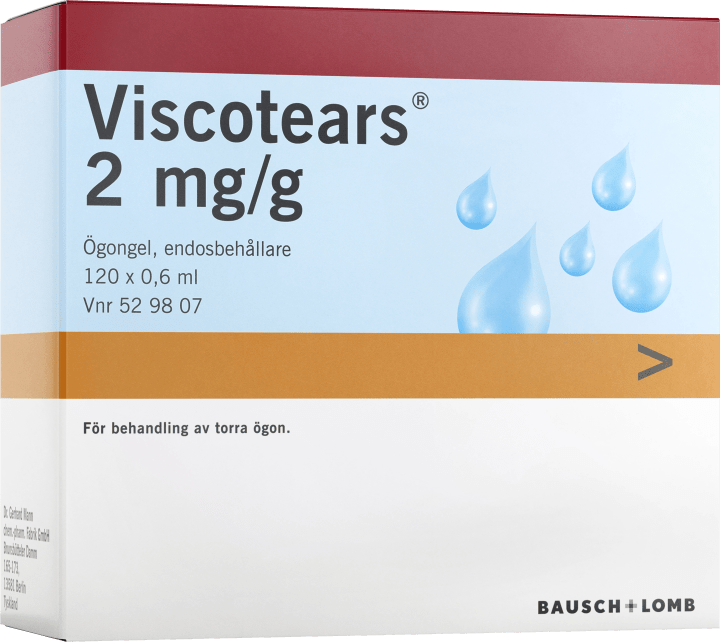 Viscotears ögongel i endosbehållare 2 mg/g 120x0,6 ml Viscotears
