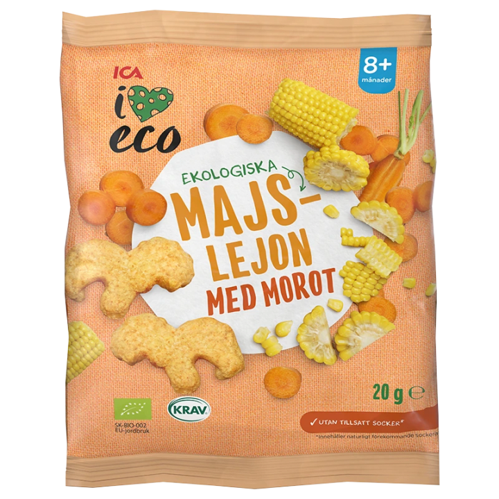 ICA I Love Eco Majslejon Morot 20 g ICA I Love Eco