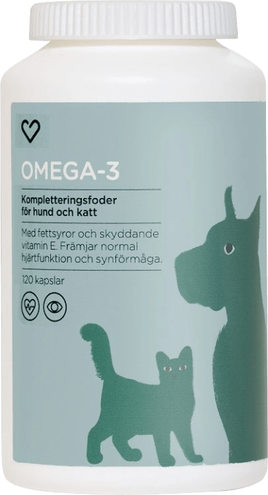 Hjärtats Omega-3 för hund och katt 120 kapslar Hjärtats