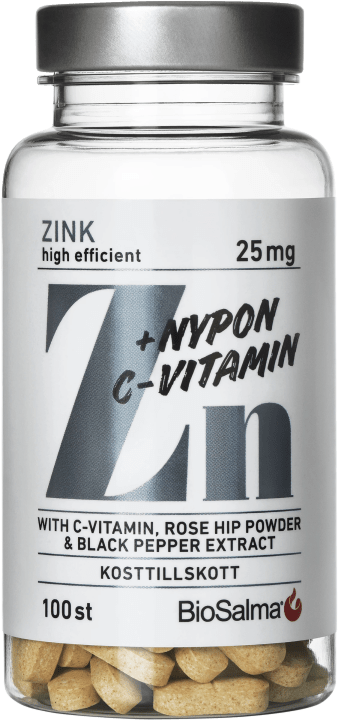 BioSalma Zink + C-vitamin & Nypon 100 st tabletter BioSalma