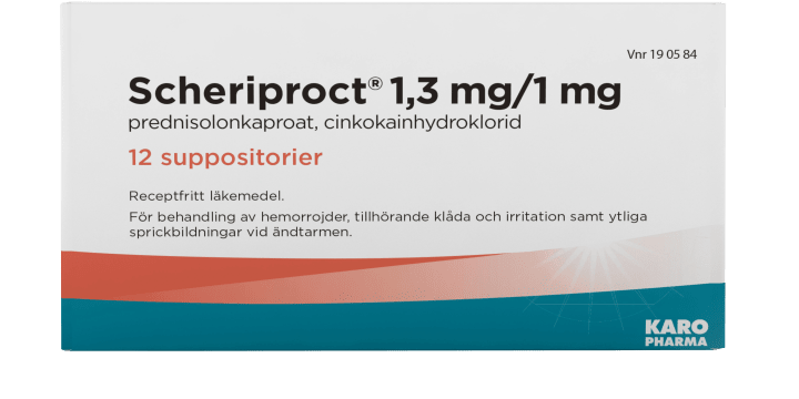 Scheriproct Suppositorium 1,3 mg/1 mg 12 st Scheriproct