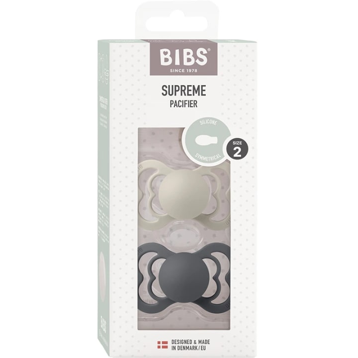 BIBS Supreme Silicone Sand/Iron 2-pack Size 2 Bibs