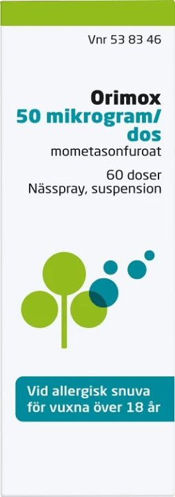 Orimox Orifarm Nässpray suspension 50 µg/dos 60 doser Orifarm