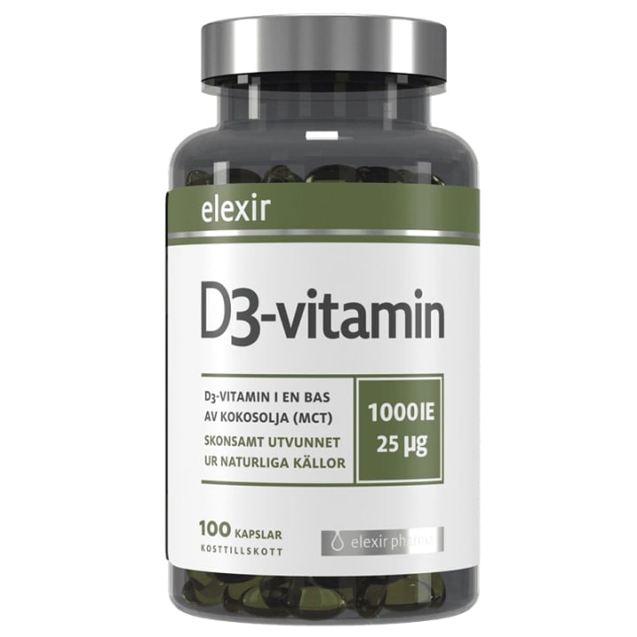 ElexirD3 Vitamin 1000 IE 100 kapslar Elexir Pharma