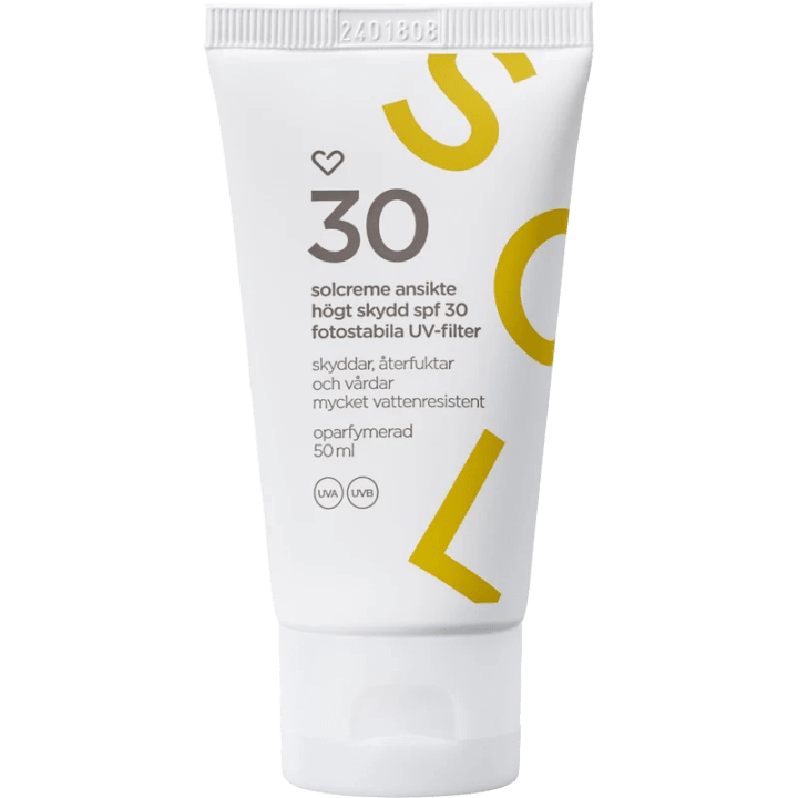 Hjärtats Solkräm Ansikte Oparfymerad SPF30 50 ml Hjärtats